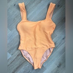 J.Crew Ribbed Square Neck One- Piece Swimsuit